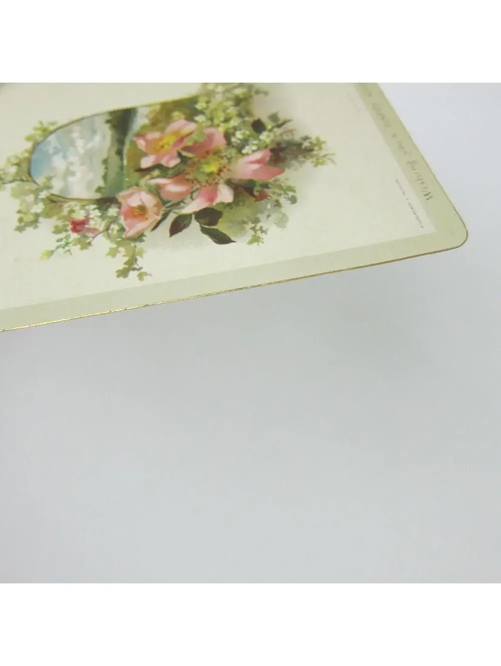 Victorian Christmas Card Flowers Meadow & Spring Hildesheimer & Faulkner Antique